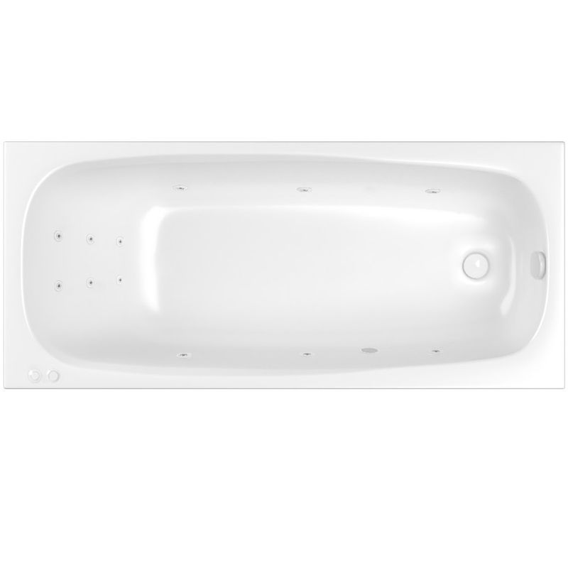 Ванна гидромассажная Whitecross Layla LINE 0102.180080.100.LINE.WH 180x80 (белый глянцевый), каркас, слив-перелив